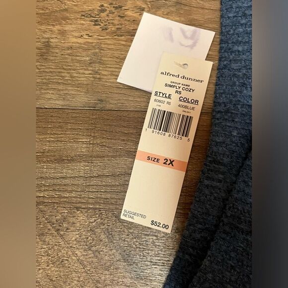 Alfred Dunner simply cozy pocketed classic fit stretch pants color blue size 2X - Picture 5 of 12